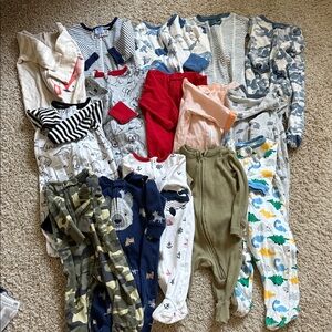 15 Assorted Baby Onesies and Pajamas
